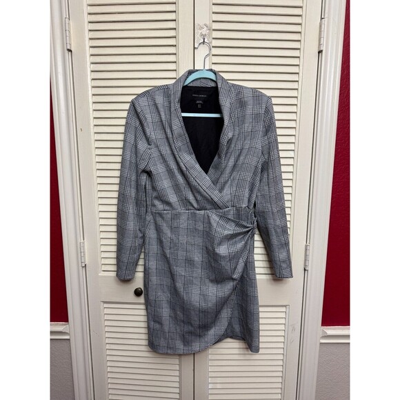 Donna Morgan Size: 10 Women Long Sleeve Dress Plaid Metallic Zip Work Holiday - Picture 1 of 7